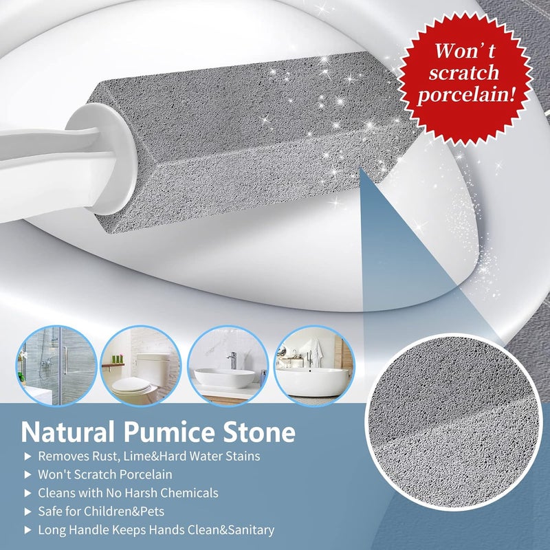 Laiyeoy Toilet Bowl Cleaner Pumice Stone -Hard Water Stain Remover with Ergonomic Handle, Powerfully Removes Toilet Bowl Rings，Rust &Lime，Ideal for Toilet Brush/BBQ Grills/Sink/Pool/Bathroom【2Pack】 - Image 2